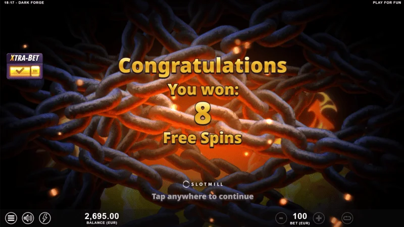 Dark Forge - Free Spins á seoladh le trí chomhartha Scatter
