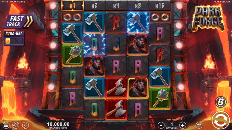 Dark Forge - príomhscáileán an chluiche le greille 4-5-5-5-4